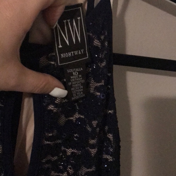 Navy lace dress from Macy’s. Worn once - Picture 3 of 3
